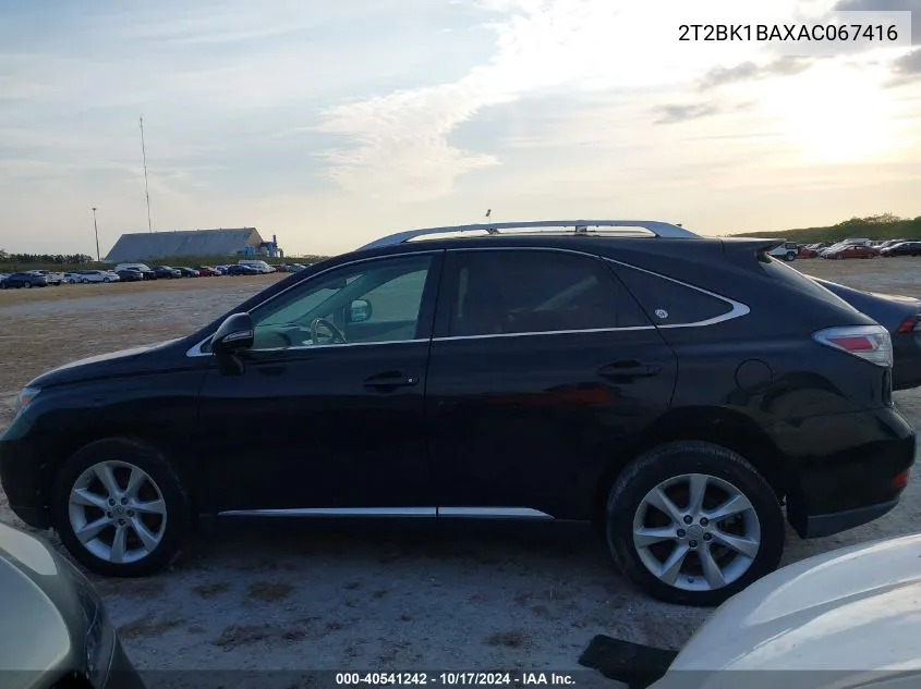 2010 Lexus Rx 350 VIN: 2T2BK1BAXAC067416 Lot: 40541242