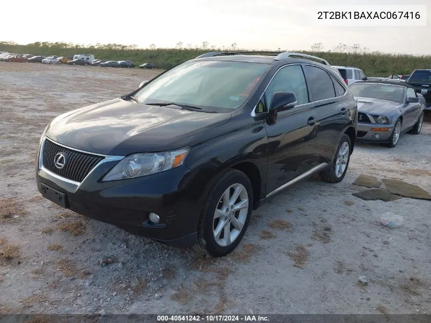 2010 Lexus Rx 350 VIN: 2T2BK1BAXAC067416 Lot: 40541242