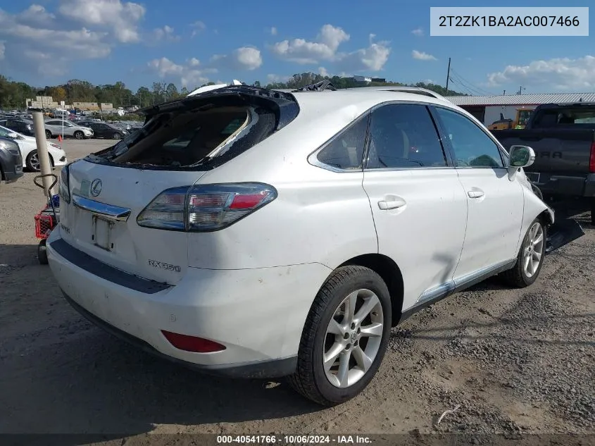 2010 Lexus Rx 350 VIN: 2T2ZK1BA2AC007466 Lot: 40541766