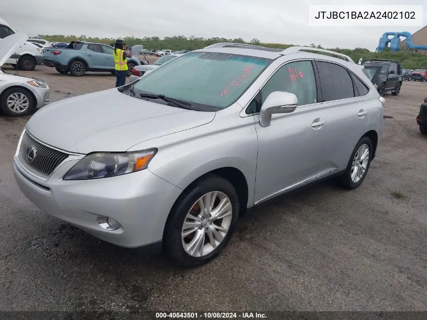 2010 Lexus Rx 450 VIN: JTJBC1BA2A2402102 Lot: 40543501