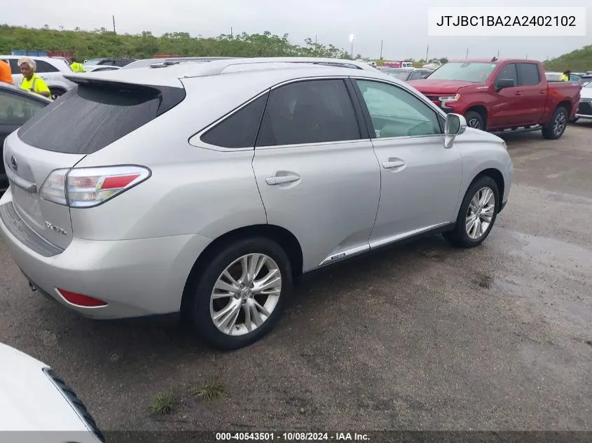 2010 Lexus Rx 450 VIN: JTJBC1BA2A2402102 Lot: 40543501