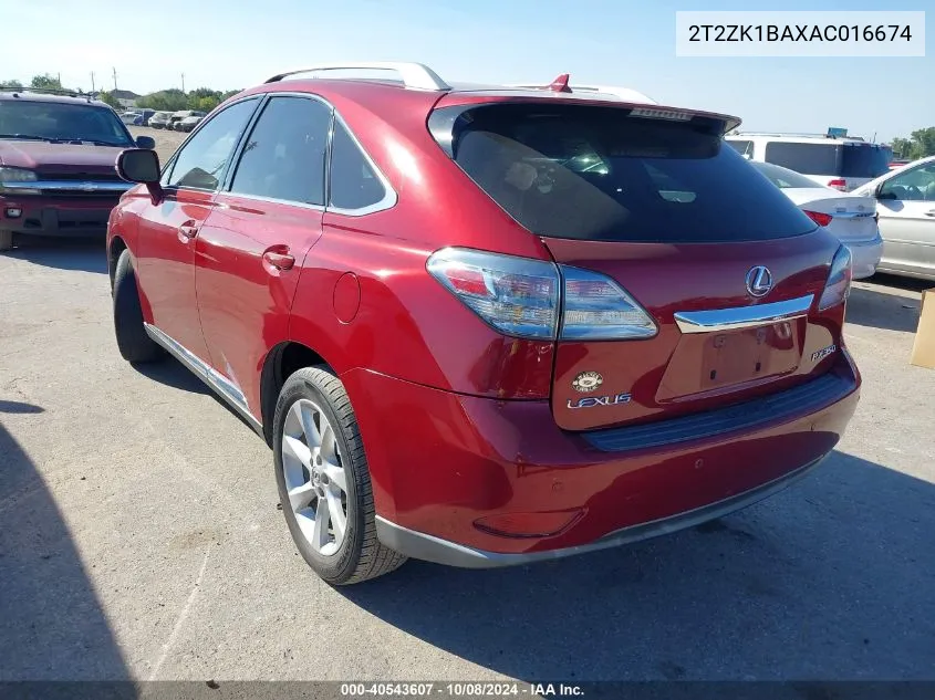 2T2ZK1BAXAC016674 2010 Lexus Rx 350