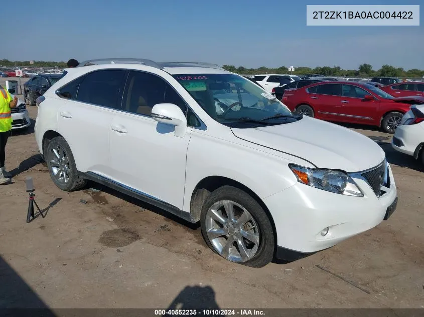 2010 Lexus Rx 350 VIN: 2T2ZK1BA0AC004422 Lot: 40552235