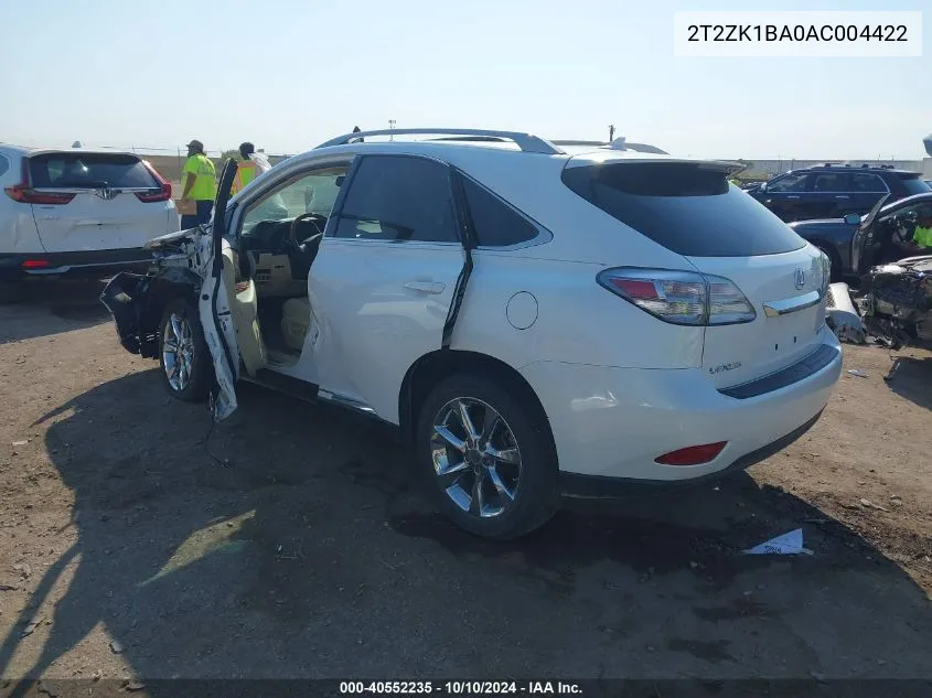 2010 Lexus Rx 350 VIN: 2T2ZK1BA0AC004422 Lot: 40552235