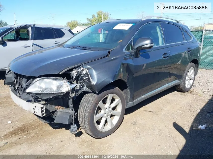 2010 Lexus Rx 350 VIN: 2T2BK1BA6AC035885 Lot: 40568304