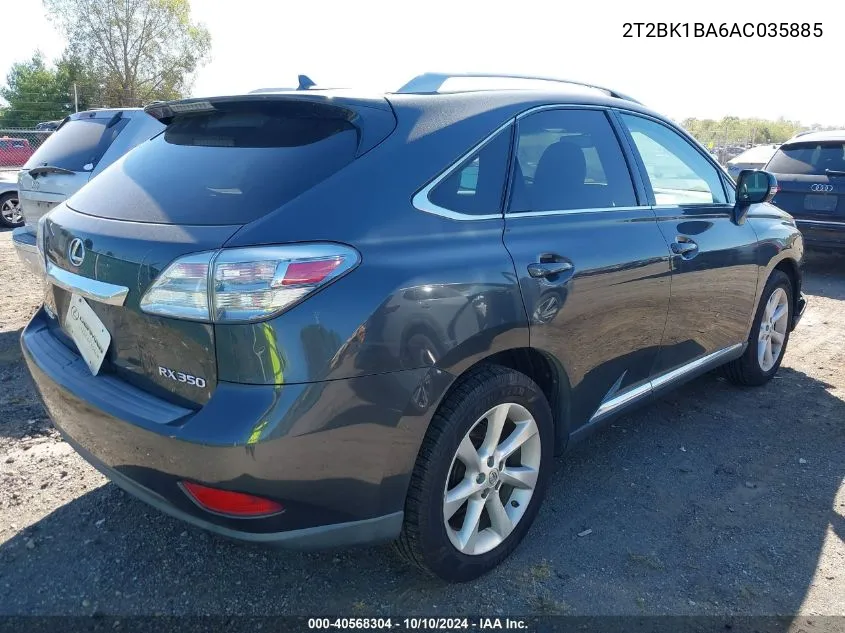 2010 Lexus Rx 350 VIN: 2T2BK1BA6AC035885 Lot: 40568304