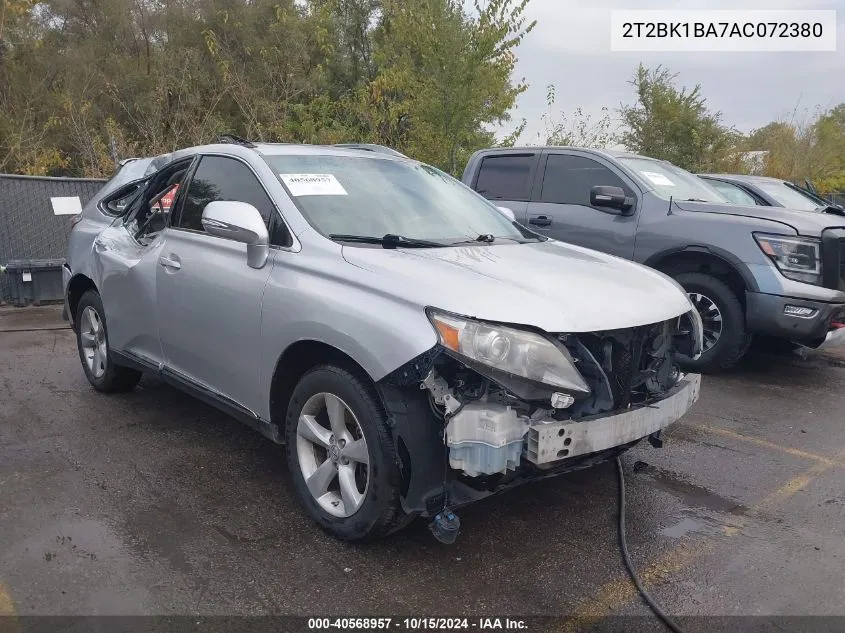 2010 Lexus Rx 350 VIN: 2T2BK1BA7AC072380 Lot: 40568957