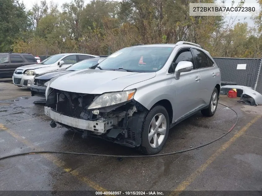 2010 Lexus Rx 350 VIN: 2T2BK1BA7AC072380 Lot: 40568957