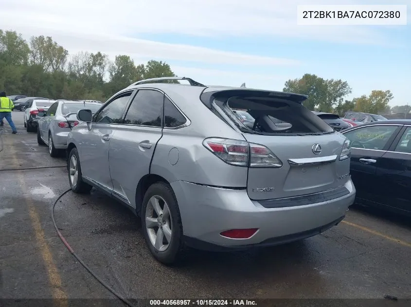 2010 Lexus Rx 350 VIN: 2T2BK1BA7AC072380 Lot: 40568957