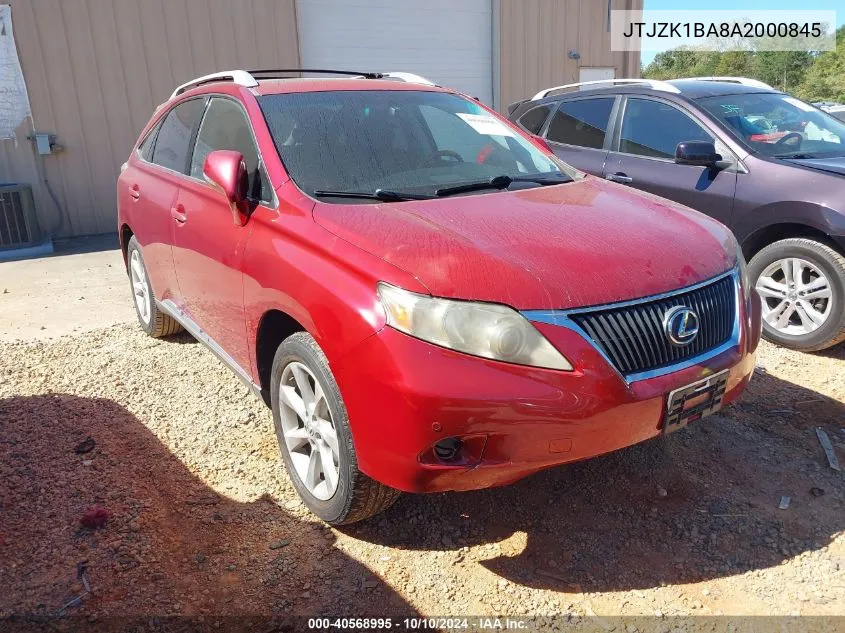 2010 Lexus Rx 350 VIN: JTJZK1BA8A2000845 Lot: 40568995