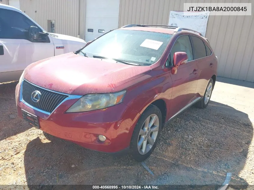 2010 Lexus Rx 350 VIN: JTJZK1BA8A2000845 Lot: 40568995