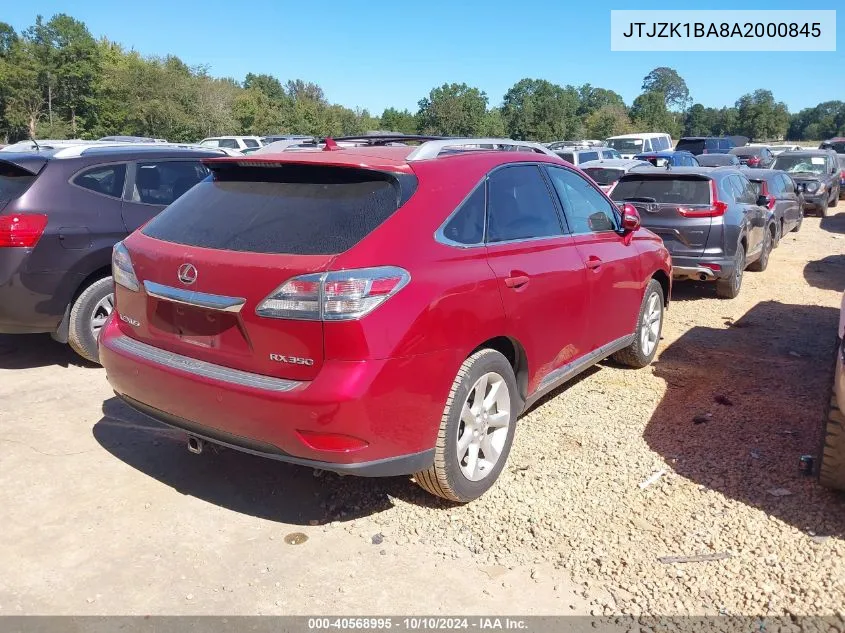 2010 Lexus Rx 350 VIN: JTJZK1BA8A2000845 Lot: 40568995