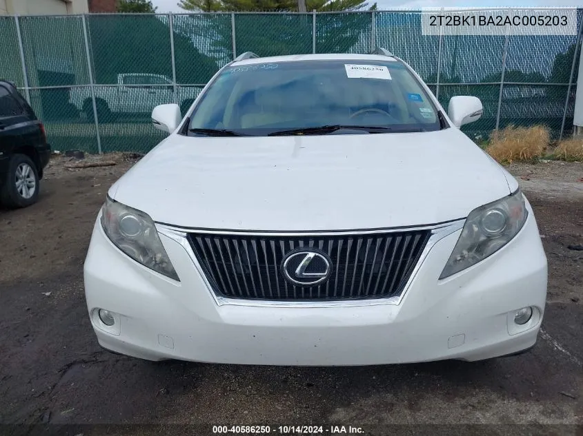 2010 Lexus Rx 350 VIN: 2T2BK1BA2AC005203 Lot: 40586250