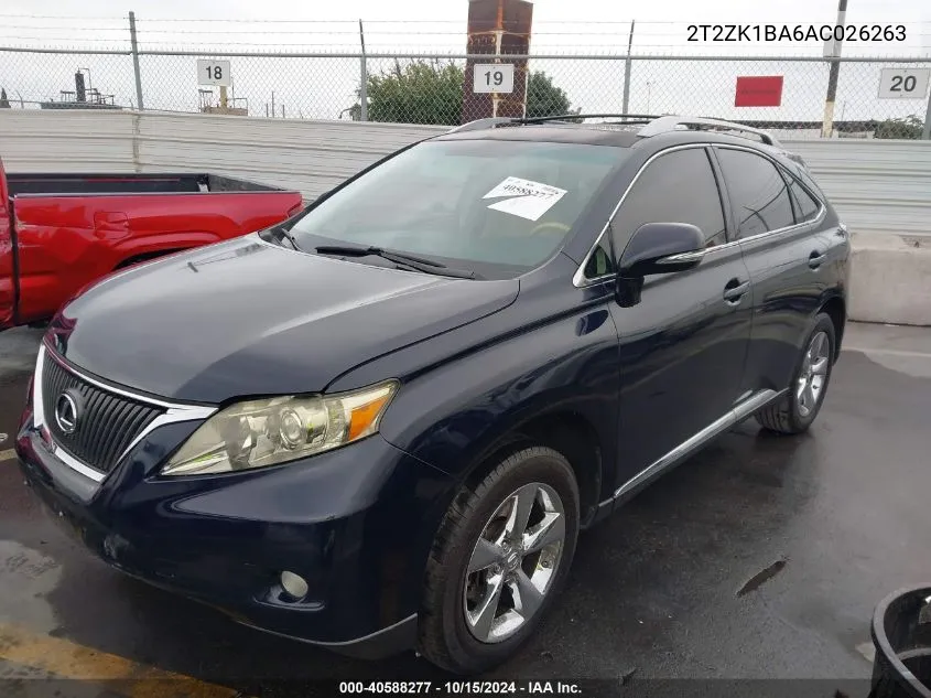 2010 Lexus Rx 350 VIN: 2T2ZK1BA6AC026263 Lot: 40588277