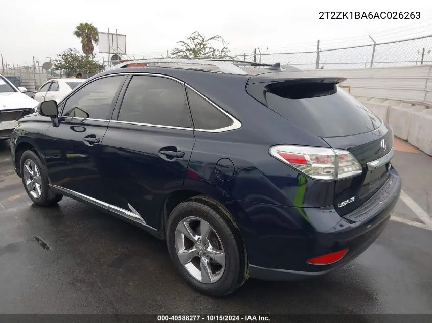 2010 Lexus Rx 350 VIN: 2T2ZK1BA6AC026263 Lot: 40588277