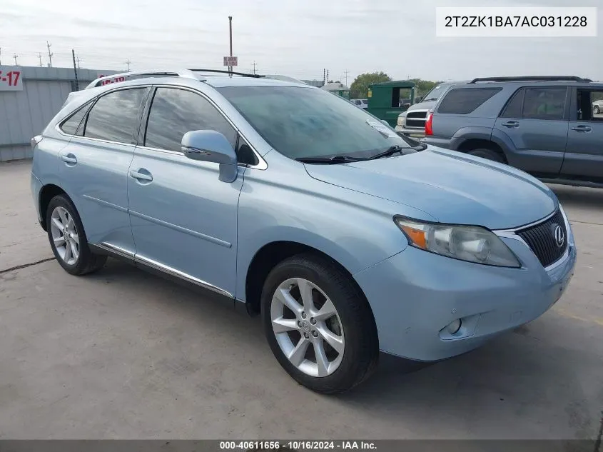 2010 Lexus Rx 350 VIN: 2T2ZK1BA7AC031228 Lot: 40611656