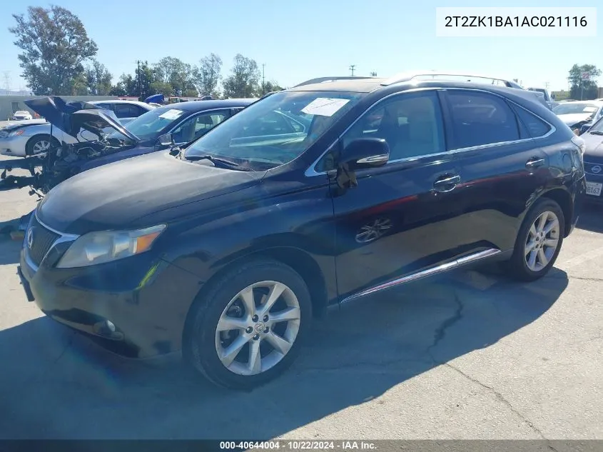 2010 Lexus Rx 350 VIN: 2T2ZK1BA1AC021116 Lot: 40644004