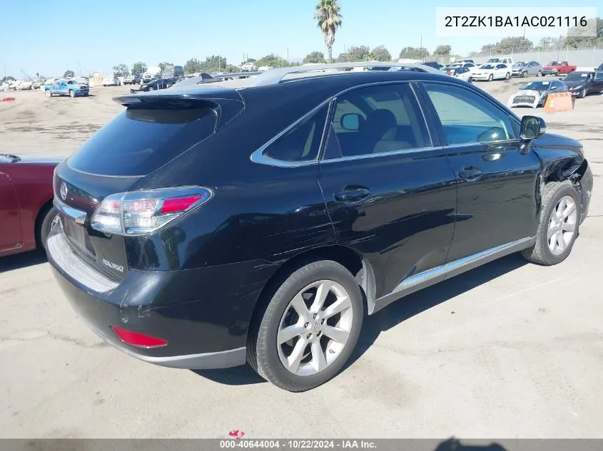 2010 Lexus Rx 350 VIN: 2T2ZK1BA1AC021116 Lot: 40644004