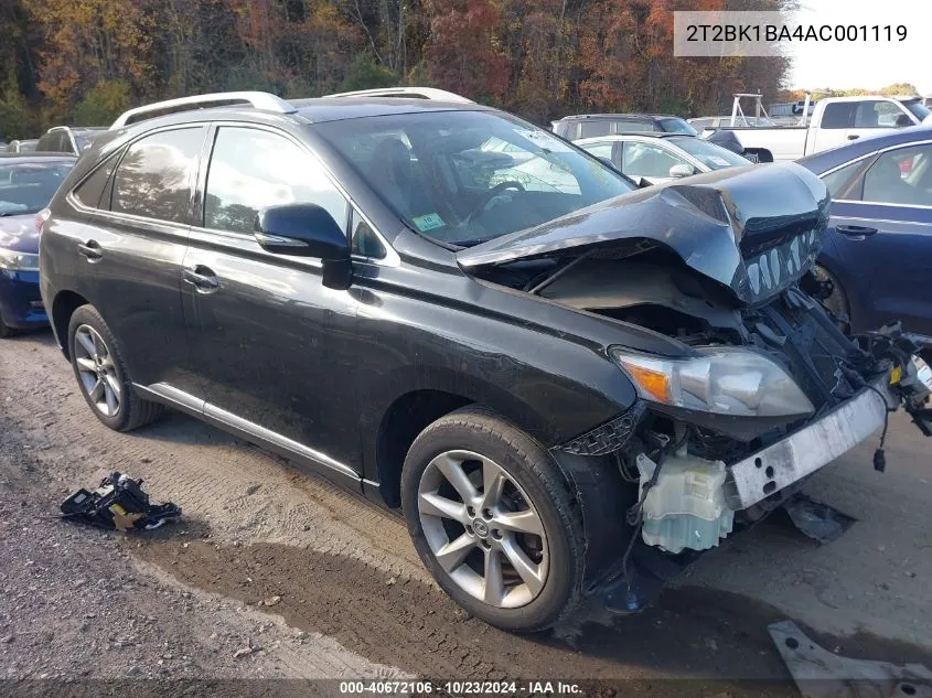 2010 Lexus Rx 350 VIN: 2T2BK1BA4AC001119 Lot: 40672106