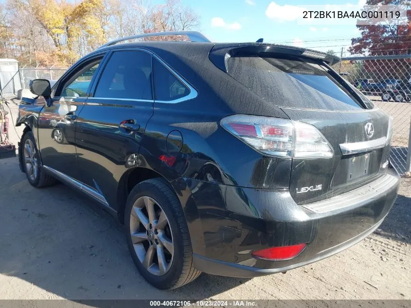 2010 Lexus Rx 350 VIN: 2T2BK1BA4AC001119 Lot: 40672106