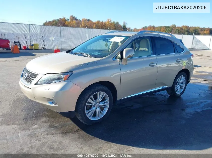 2010 Lexus Rx 450H VIN: JTJBC1BAXA2020206 Lot: 40676700