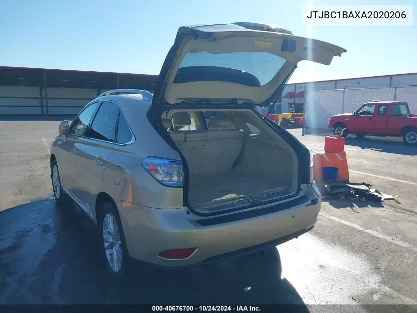 2010 Lexus Rx 450H VIN: JTJBC1BAXA2020206 Lot: 40676700