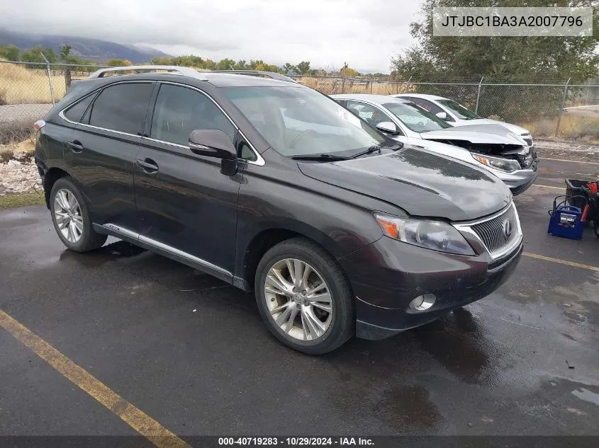 2010 Lexus Rx 450H VIN: JTJBC1BA3A2007796 Lot: 40719283