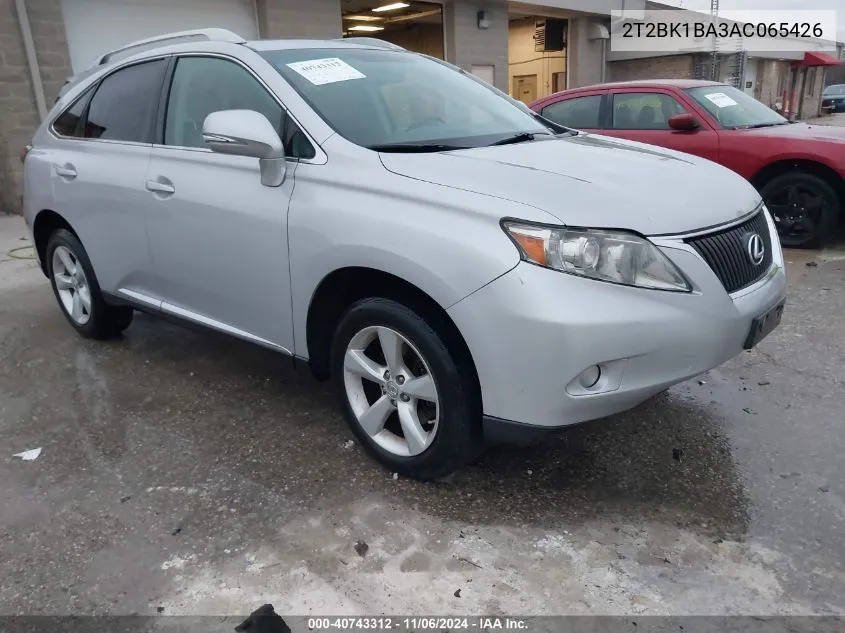 2010 Lexus Rx 350 VIN: 2T2BK1BA3AC065426 Lot: 40743312