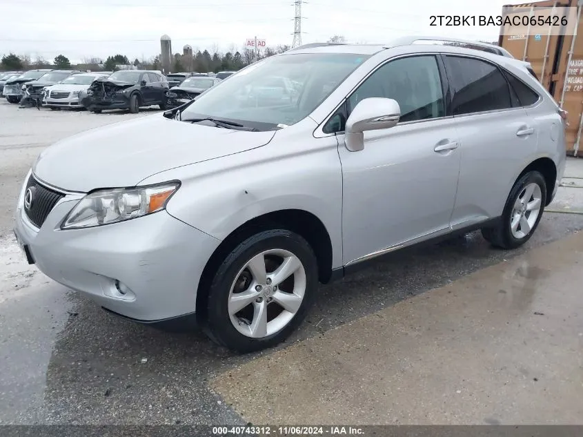 2010 Lexus Rx 350 VIN: 2T2BK1BA3AC065426 Lot: 40743312