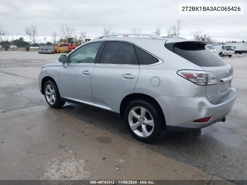 2010 Lexus Rx 350 VIN: 2T2BK1BA3AC065426 Lot: 40743312