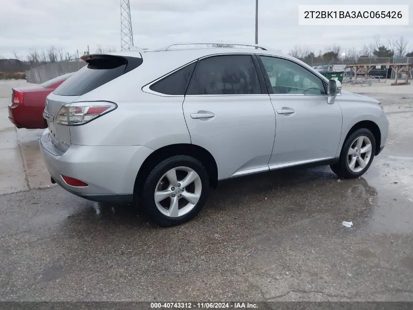 2010 Lexus Rx 350 VIN: 2T2BK1BA3AC065426 Lot: 40743312