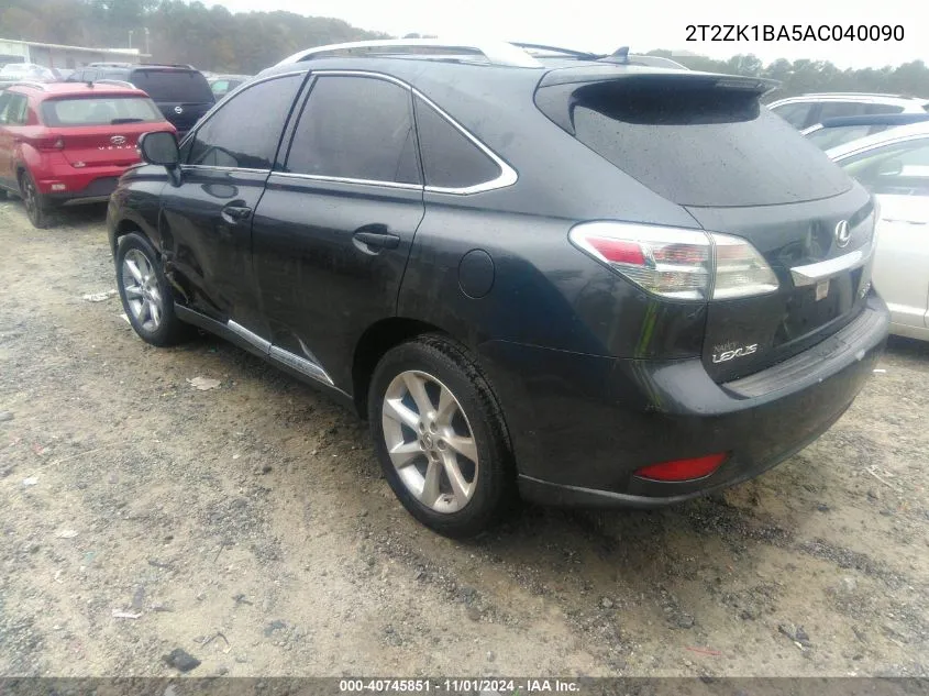 2010 Lexus Rx 350 VIN: 2T2ZK1BA5AC040090 Lot: 40745851