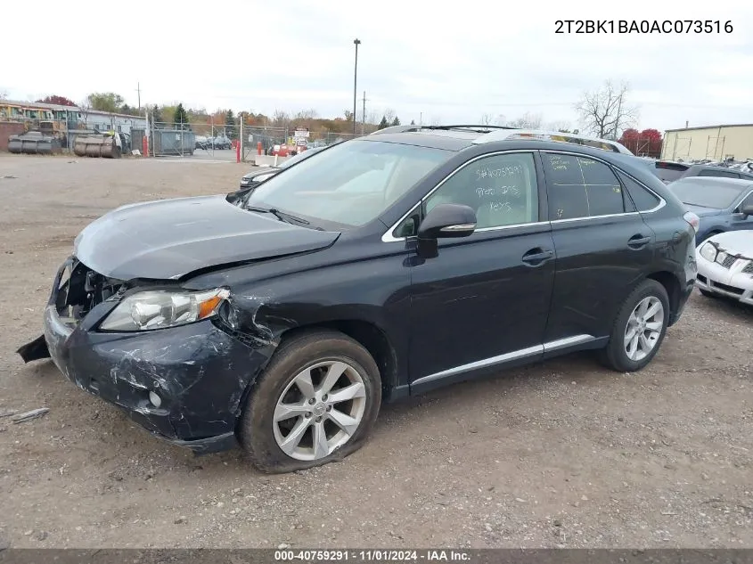 2010 Lexus Rx 350 VIN: 2T2BK1BA0AC073516 Lot: 40759291