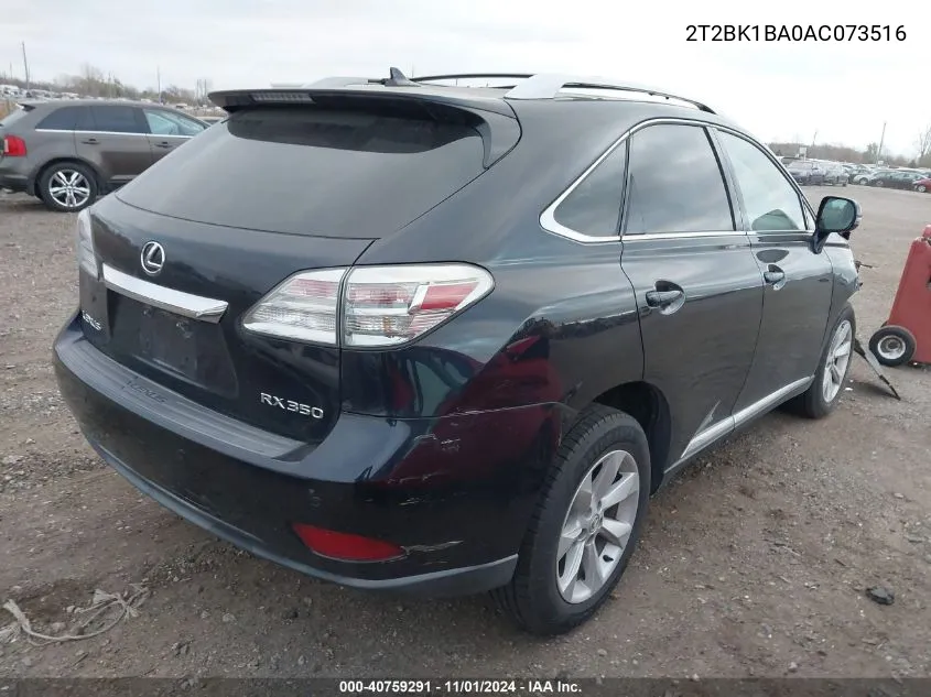 2010 Lexus Rx 350 VIN: 2T2BK1BA0AC073516 Lot: 40759291