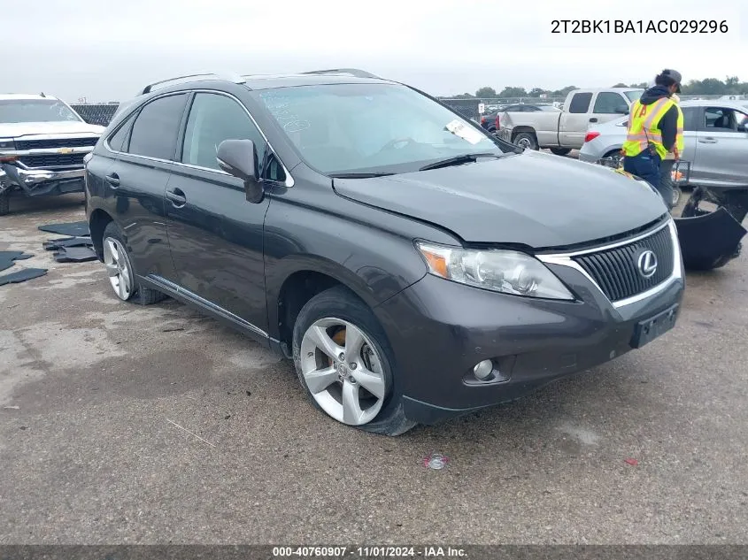 2010 Lexus Rx 350 VIN: 2T2BK1BA1AC029296 Lot: 40760907