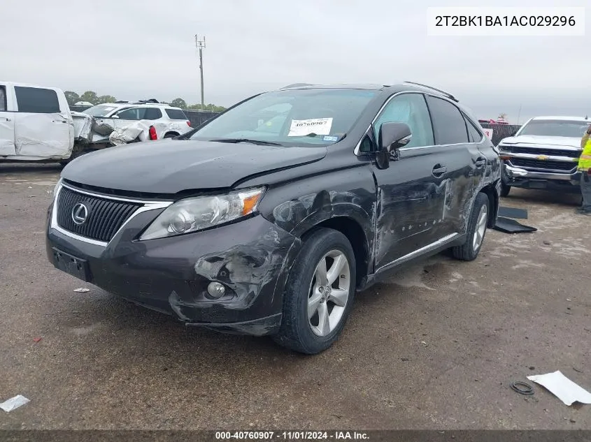 2010 Lexus Rx 350 VIN: 2T2BK1BA1AC029296 Lot: 40760907