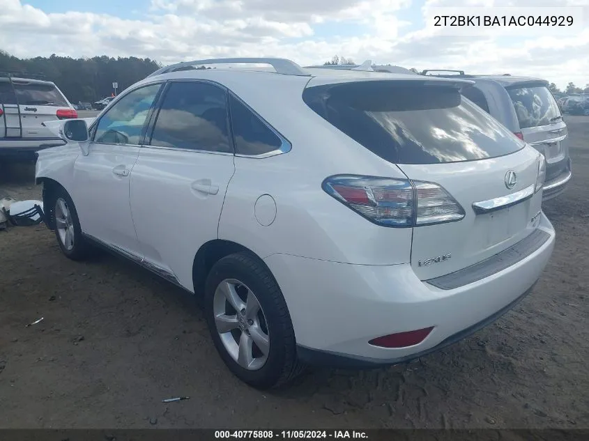 2010 Lexus Rx 350 VIN: 2T2BK1BA1AC044929 Lot: 40775808