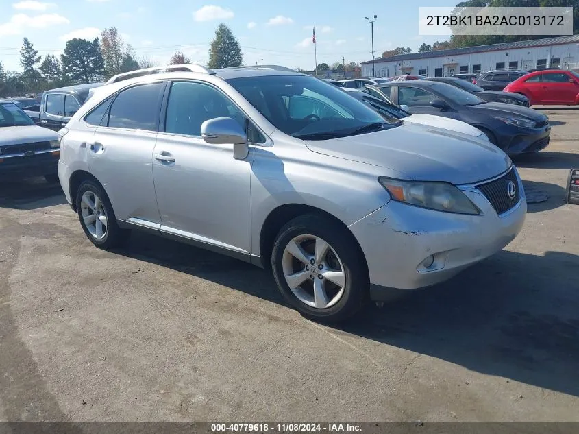 2010 Lexus Rx 350 VIN: 2T2BK1BA2AC013172 Lot: 40779618