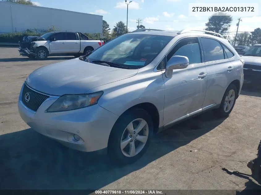 2010 Lexus Rx 350 VIN: 2T2BK1BA2AC013172 Lot: 40779618