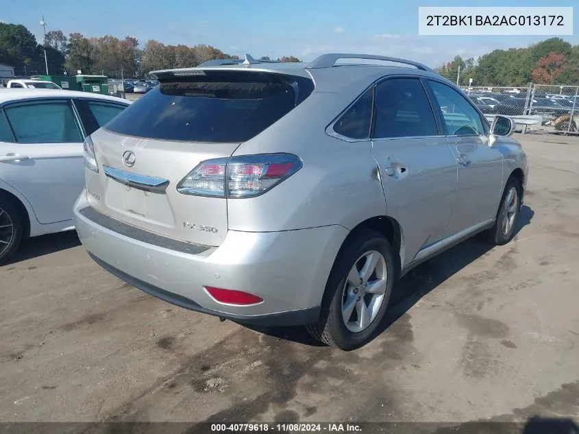 2010 Lexus Rx 350 VIN: 2T2BK1BA2AC013172 Lot: 40779618