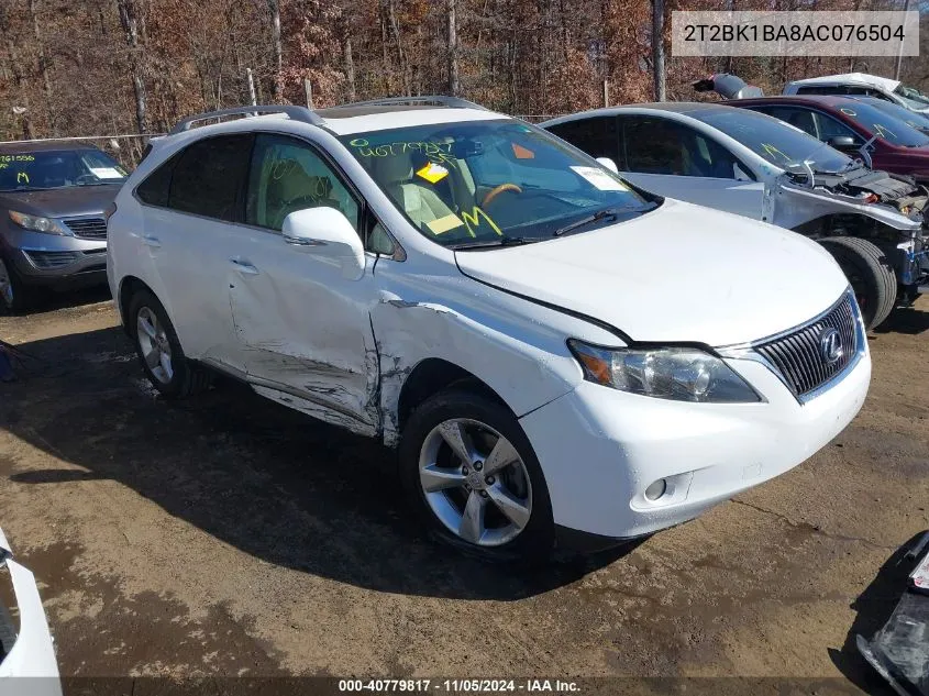 2010 Lexus Rx 350 VIN: 2T2BK1BA8AC076504 Lot: 40779817