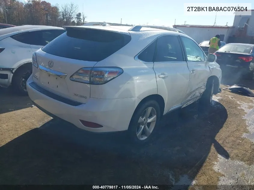 2010 Lexus Rx 350 VIN: 2T2BK1BA8AC076504 Lot: 40779817