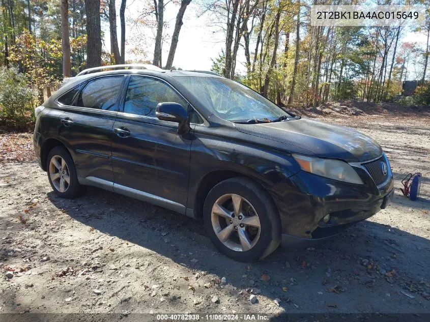 2010 Lexus Rx 350 VIN: 2T2BK1BA4AC015649 Lot: 40782938