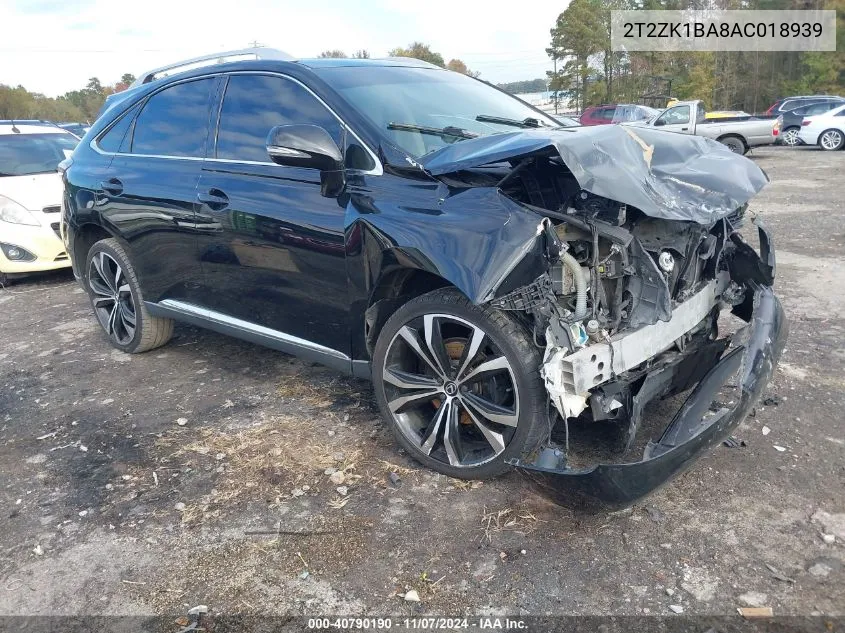 2010 Lexus Rx 350 VIN: 2T2ZK1BA8AC018939 Lot: 40790190