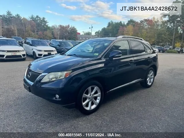 2010 Lexus Rx 350 VIN: JTJBK1BA4A2428672 Lot: 40815945