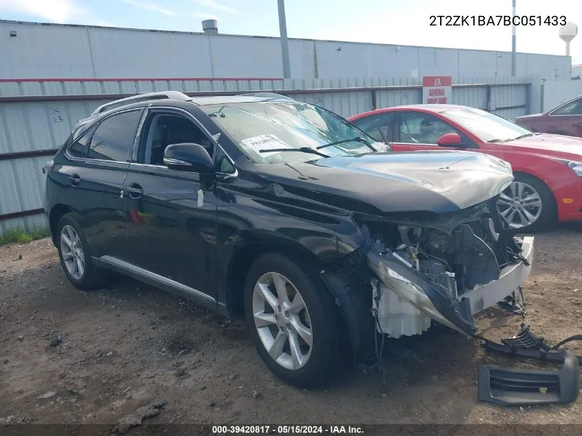 2011 Lexus Rx 350 VIN: 2T2ZK1BA7BC051433 Lot: 39420817