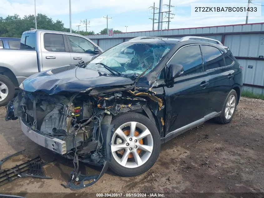 2011 Lexus Rx 350 VIN: 2T2ZK1BA7BC051433 Lot: 39420817