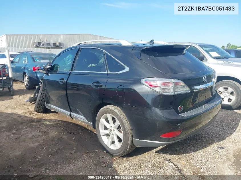 2011 Lexus Rx 350 VIN: 2T2ZK1BA7BC051433 Lot: 39420817