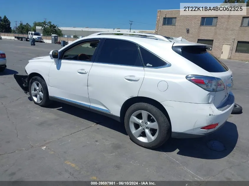 2011 Lexus Rx 350 VIN: 2T2ZK1BA4BC062325 Lot: 39597981