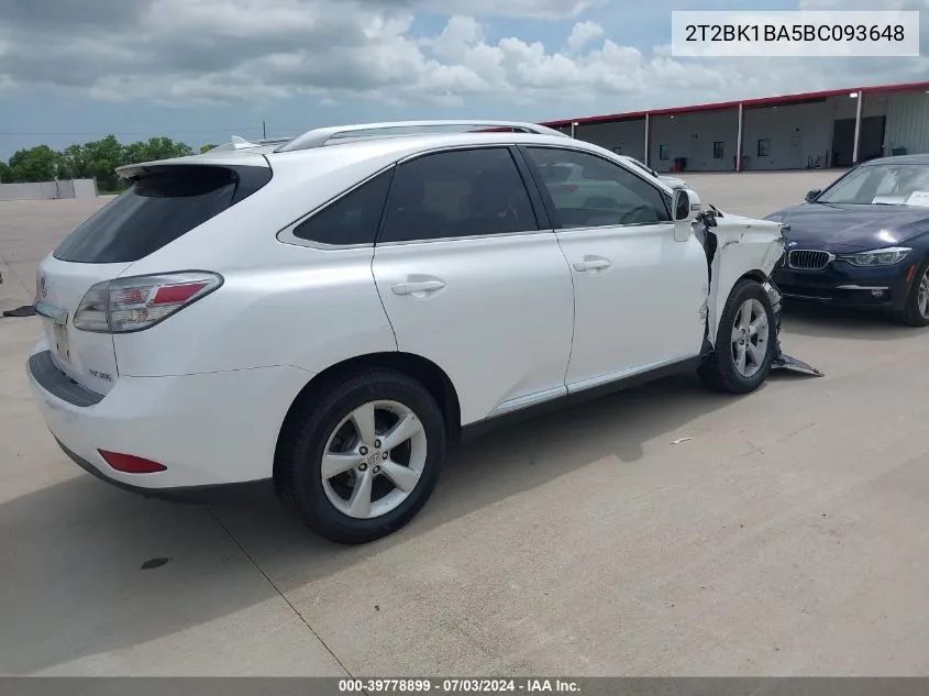 2T2BK1BA5BC093648 2011 Lexus Rx 350